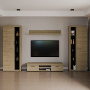 Meblościanka Rene XL dąb olejowany doskonała meblościanka dla miłośników nowoczesnych aranżacji o eleganckim charakterze