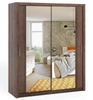 Szafa przesuwna z lustrem Rico 180 cm dąb monastery funkcjonalny mebel w stylu klasycznym szafa dedykowana do sypialni lub przedpokoju