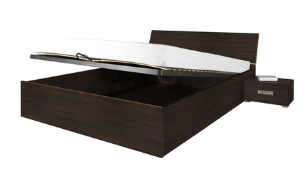Łóżko Penelopa 160x200 cm z pojemnikiem na pościel kasztan wenge funkcjonalny mebel do sypialni lub pokoju młodzieżowego