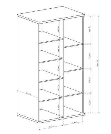 Witryna Cali 86 cm dąb artisan / czarny stylowa witryna do salonu drzwi witryny ozdobione lamelami w kolorze dębu czarne uchwyty pojemne szuflady