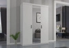 Szafa z lustrem Rene 133 cm biała nowoczesny design oraz obrzeża wykończone ABS