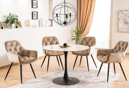 Krzesło tapicerowane Cherry 43x45 cm antyczny róż nowoczesne oraz funkcjonalne krzesło kubełkowe z metalowymi nogami