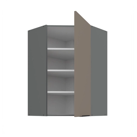 Szafka kuchenna narożna wisząca Fiuggi Ant 60x60 GN-90 1F odporna na uszkodzenia wykończenie frontów w technologii anti fingerprint