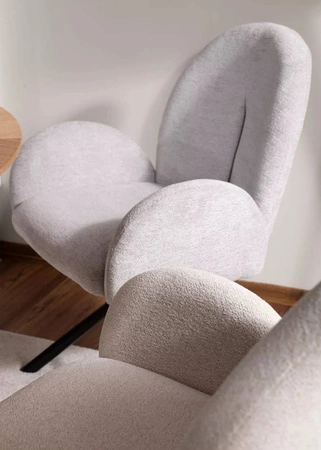 Krzesło tapicerowane Planet szare nowoczesne oraz funkcjonalne krzesło obrotowe z metalowymi nogami stylowe krzesło kubełkowe