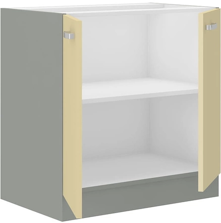 Zestaw mebli kuchennych narożny Karmen 260x270 cm fronty w połysku styl szafek dopasuje się do wnętrza każdej kuchni