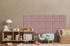 Panel tapicerowany Quadra 30x30 cm różowy stylowy panel ścienny kwadrat welurowa tkanina modne wykończenie każdej aranżacji
