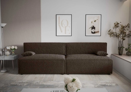 Kanapa rozkładana Brandon XL brązowa nowoczesny design i szeroka funkcjonalność tkanina o charakterystycznej pętelkowej powierzchni