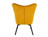 Fotel Carmen żółty odporny na zaciągnięcia i zadrapania komfortowy podczas wypoczynku drewniane nogi