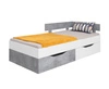 Łóżko z szufladami Epsilon 90x200 cm białe / beton nowoczesny design łóżka obrzeża wykończone specjalną okleiną ABS