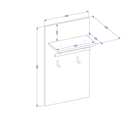 Wieszak ścienny Cross 40 cm biały nowoczesny design funkcjonalny dodatek do przedpokoju klasyczna konstrukcja