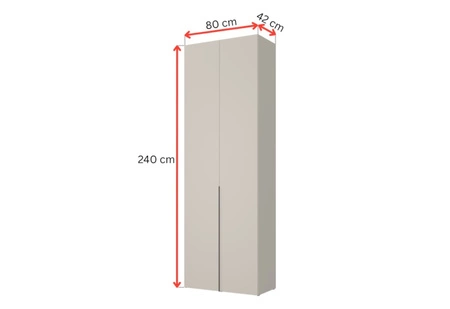 Szafa Slim 80 cm beżowa funkcjonalna i stylowa szafa do salonu sypialni lub przedpokoju idealna do niewielkich przestrzeni