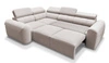Narożnik z funkcją spania Cantare II kość słoniowa lewostronny komfortowy narożnik do salonu o stylowym charakterze miękka tkanina