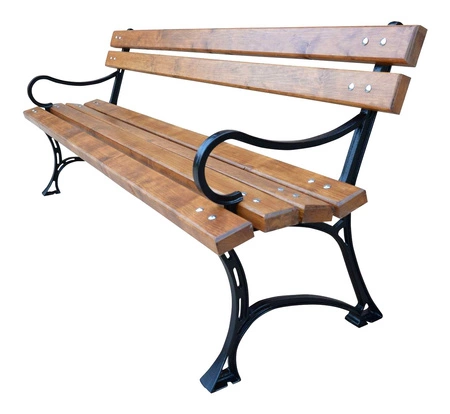 Ławka ogrodowa 180 cm FIEM-02-LKZP-180 królewska żeliwna z oparciem drewno olchowe lakierowana