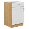 Szafka kuchenna stojąca z szufladą i półką Scandi 50 D 1F 1S BB szafka odporna na parę wodną wysoką temperaturę i rozlaną ciecz