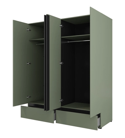 Zestaw mebli do sypialni Cross zielony eleganckie i uniwersalne meble do sypialni geometryczny kształt pojemne szuflady