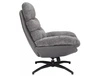 Fotel Giselle szary / szara ekoskóra funkcjonalny oraz nowoczesny fotel obrotowy z metalowymi nogami komfortowy podczas wypoczynku