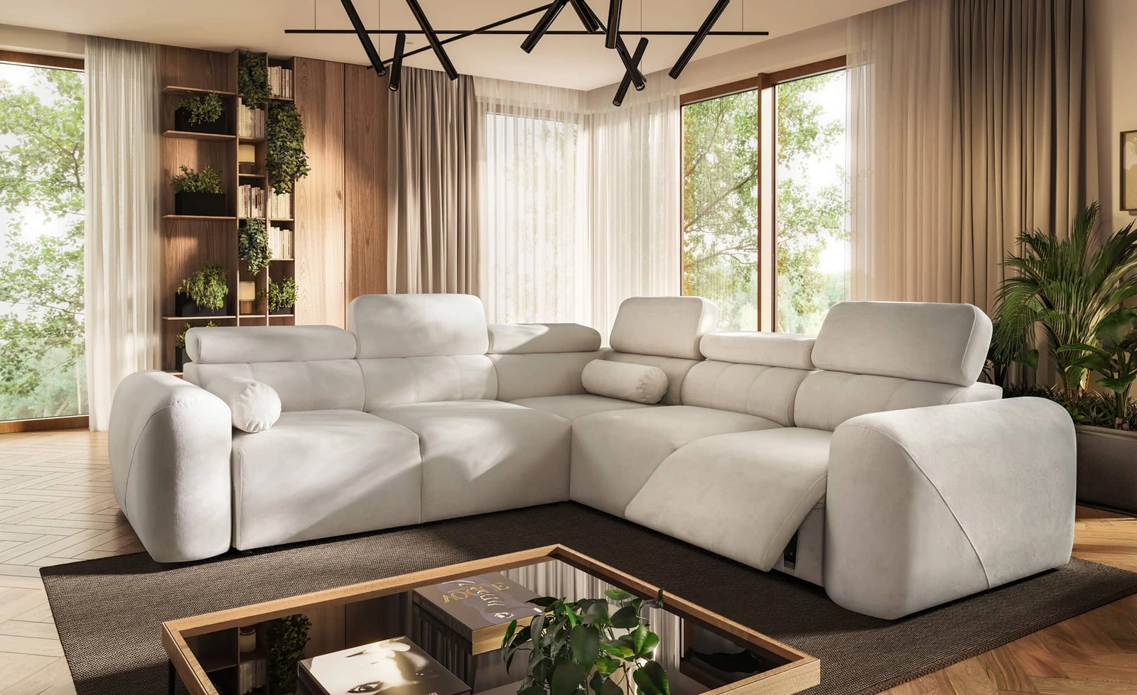 Narożnik z funkcją spania Cantare III Lux Narożniki do salonu Nowoczesne narożniki rozkładane do pokoju dziennego