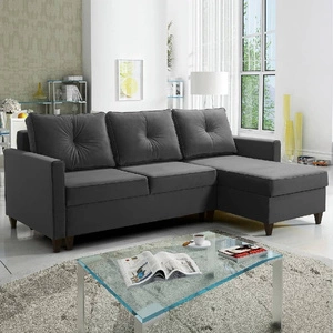 Narożnik z funkcją spania Terni grafitowy prawostronny praktyczny i funkcjonalny narożnik wyposażony w pojemne pojemniki na pościel