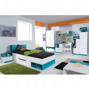 Zestaw mebli dziecięcych Mobi 3 biały / turkus idealna propozycja do pokoju młodzieżowego lub dziecięcego w modnym stylu