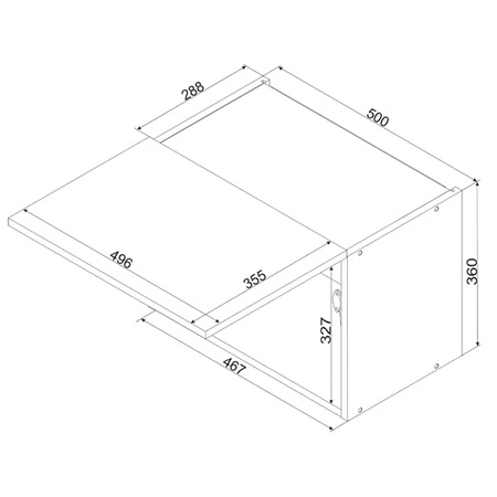 Szafka okapowa Clara W50 OKGR czarny metalowy uchwyt szafka odporna na działanie wilgoci parę wodną i uszkodzenia solidne wykonanie