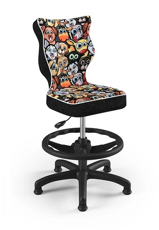 Krzesło do biurka Petit motyw zwierzaki dopasowane do wzrostu 133-159 cm ergonomiczne krzesło obrotowe z podnóżkiem