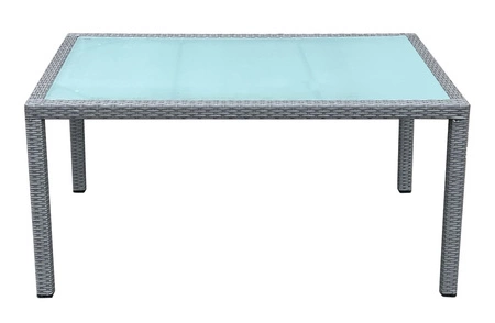 Stół ogrodowy Avvicente 90x150 cm szary elegancki design idealny stół do ogrodu lub na przestronny taras blat wykończony szkłem