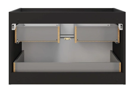 Szafka pod umywalkę Talia 80 cm czarny / dąb casella elegancki design szafka z gustowną frezowaną ramką na frontach uchwyty krawędziowe