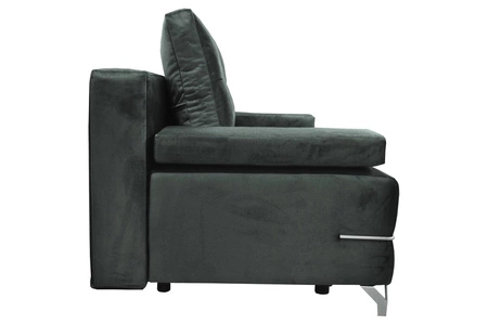 Kanapa z funkcją spania Austin musztardowa nowoczesna tkanina pluszowa gwarantuje najwyższy komfort i funkcjonalność