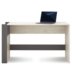 Biurko Remona 130 cm dąb wilton biały / antracyt stylowe oraz funkcjonalne do biura gabinetu lub pokoju młodzieżowego