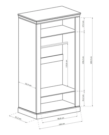 Szafa Antica 107 cm dąb craft złoty zachwyci miłośników wyrazistych wnętrz idealna szafa do sypialni lub garderoby