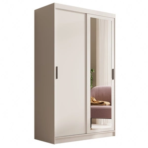 Szafa przesuwna z lustrem Hailey 120 cm biała prosta forma i minimalistyczny wygląd szafa idealnie wpasuje się do każdego wnętrza