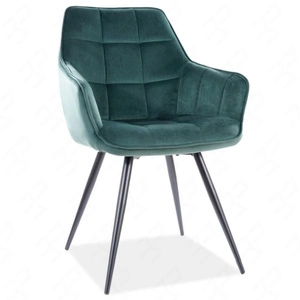 Krzesło tapicerowane Lilia zielone nowoczesne oraz funkcjonalne krzesło kubełkowe z metalowymi nogami