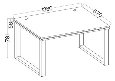 Biurko Makana jasny szary stylowy i funkcjonalny mebel z blatem 56mm do biura gabinetu lub pokoju młodzieżowego