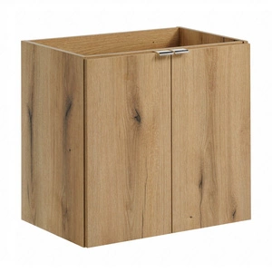 Szafka pod umywalkę Nova 60 cm dąb coast evoke designerska szafka do łazienki z półką metalowe uchwyty krawędziowe w kolorze chromu