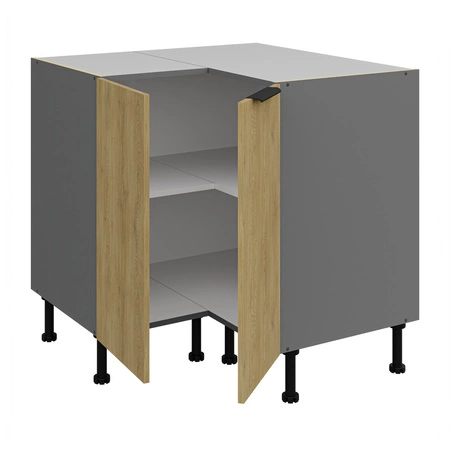 Szafka kuchenna narożna Corsico 90x90 DN 2F BB metalowy uchwyt krawędziowy szafka odporna na działanie wilgoci i uszkodzenia