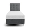 Łóżko kontynentalne Irvine 80x200 szare stylowe łóżko z pojemnikiem na pościel i wysokim wezgłowiem zachwyca eleganckim designem