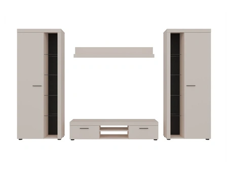 Meblościanka Rene XL beż piaskowy doskonała meblościanka dla miłośników nowoczesnych aranżacji o eleganckim charakterze