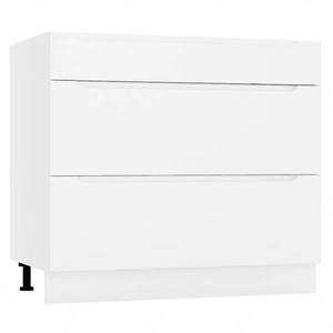 Szafka kuchenna stojąca pod płytę grzewczą Zova D90 PC S/3 biała szafka kuchenna z szufladami odporna na uszkodzenia frezowane uchwyty