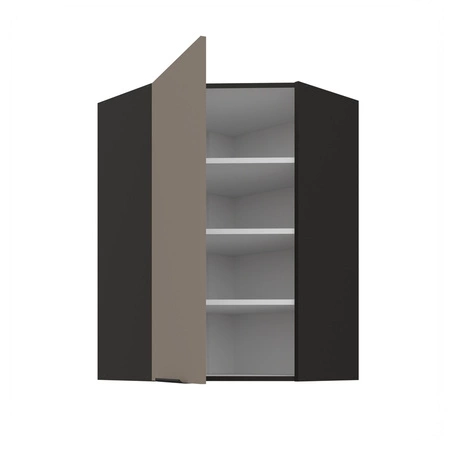 Szafka kuchenna narożna wisząca Fiuggi Bl 60x60 GN-90 1F odporna na uszkodzenia wykończenie frontów w technologii anti fingerprint