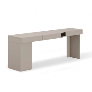 Biurko z kontenerkiem Woow 211 cm clay grey lewe funkcjonalne biurko młodzieżowe z możliwością obustronnego montażu