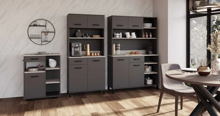 Kredens kuchenny Aigro 80 cm antracyt / beton smart idealny mebel kuchenny do aranżacji małego aneksu kuchennego bufet do kuchni