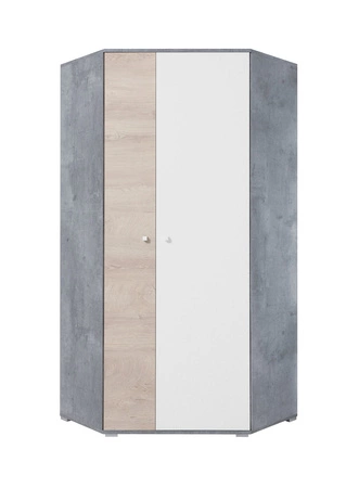 Zestaw mebli Epsilon beton / biały / dąb idealna propozycja do pokoju młodzieżowego lub dziecięcego w modnym stylu