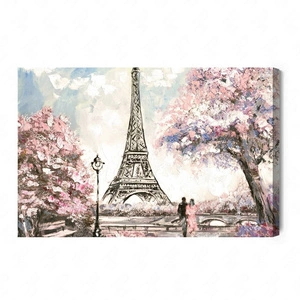 Obraz na płótnie Wieża Eiffla 100x70 cm ponadczasowa ozdoba każdego wnętrza obraz w wyrazistej kolorystyce wysoka jakość wykonania