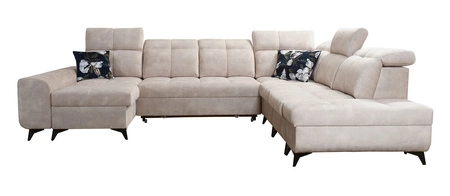 Narożnik z funkcją spania Buffalo X brązowy lewostronny funkcjonalny i komfortowy narożnik do pokoju z pojemnikami na pościel