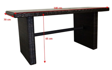 Stolik ogrodowy Bella BG brązowy niebanalny design wpisujący się w każdą ogrodową przestrzeń wysoka jakość wykonania szklany blat