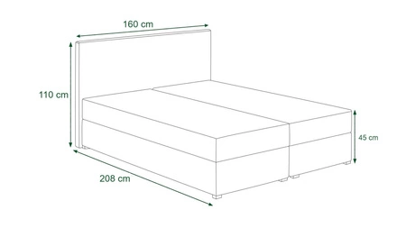 Łóżko kontynentalne Empoli 160x200 grafitowe w nowoczesnym skandynawskim stylu z tapicerowanym zagłówkiem