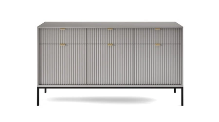 Komoda z szufladami Lovro 154 cm szara nowoczesny design zachwyci miłośników wyrazistych wnętrz