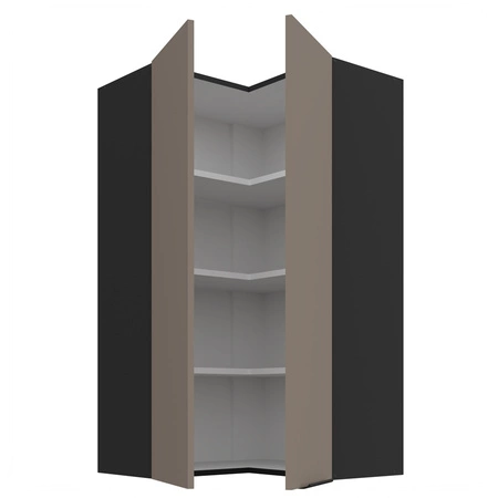 Szafka kuchenna narożna wisząca Fiuggi Bl 60x60 GN-108 2F odporna na uszkodzenia wykończenie frontów w technologii anti fingerprint