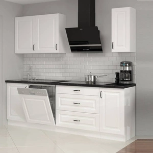 Zestaw mebli kuchennych Snow 230 cm szafki doskonale prezentują się we wnętrzach skandynawskich klasycznych oraz nowoczesnych