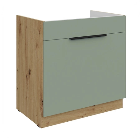 Szafka kuchenna pod zlewozmywak z szufladą Treviso Ar 80 ZL 1S BB fronty szafki kuchennej wykończone w technologii anti fingerprint